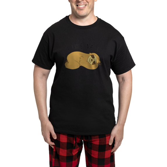 CafePress - I Like Naps Napping Sloth Pajamas - Men's Dark Loose Fit Cotton Pajama Set