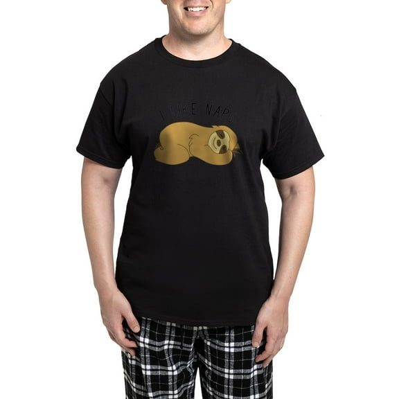 CafePress - I Like Naps Napping Sloth Pajamas - Men's Dark Loose Fit Cotton Pajama Set