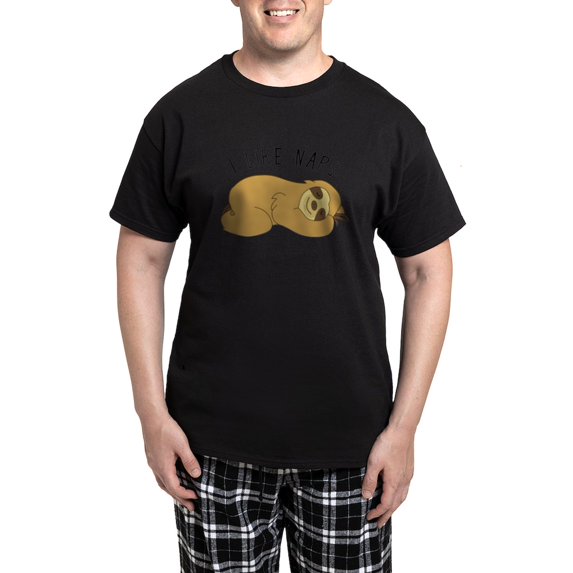 CafePress - I Like Naps Napping Sloth Pajamas - Men's Dark Loose Fit Cotton Pajama Set