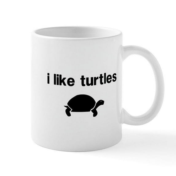 CafePress - I Like Turtles Mug - 11 oz Ceramic Mug - Novelty Coffee Tea Cup
