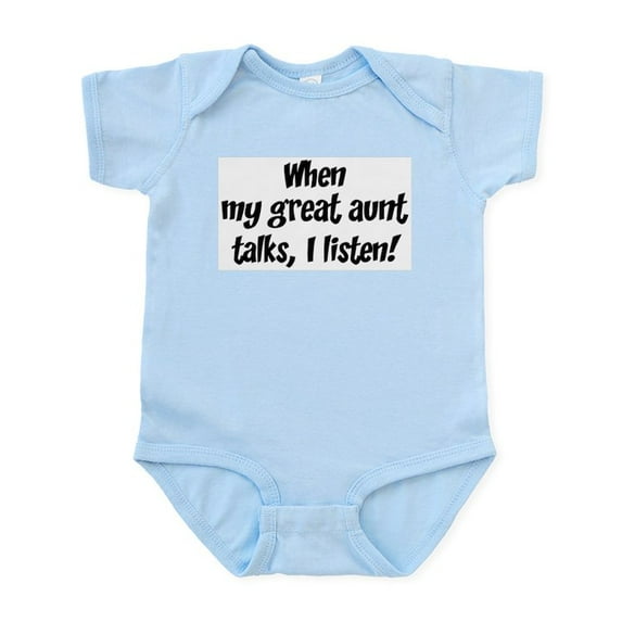 CafePress - I Listen To Great Aunt Infant Bodysuit - Baby Light Bodysuit, Size Newborn - 24 Months
