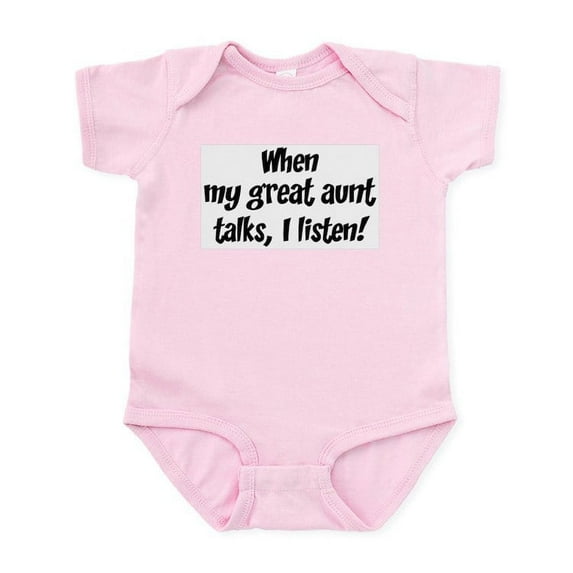 CafePress - I Listen To Great Aunt Infant Bodysuit - Baby Light Bodysuit, Size Newborn - 24 Months