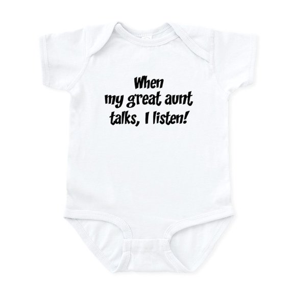 CafePress - I Listen To Great Aunt Infant Bodysuit - Baby Light Bodysuit, Size Newborn - 24 Months