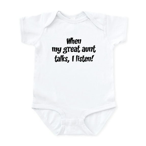 CafePress - I Listen To Great Aunt Infant Bodysuit - Baby Light Bodysuit, Size Newborn - 24 Months