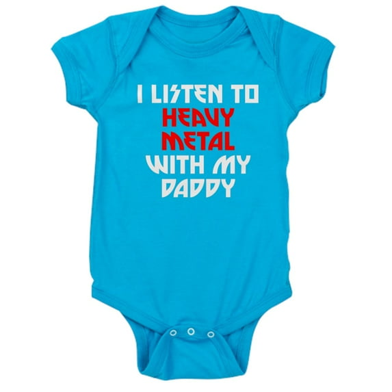 CafePress - I Listen To Heavy Metal With My Daddy Baby Bodysui - Cute Infant Bodysuit Baby Romper