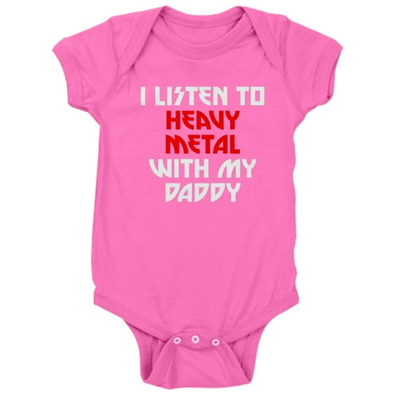 CafePress - I Listen To Heavy Metal With My Daddy Baby Bodysui - Cute Infant Bodysuit Baby Romper