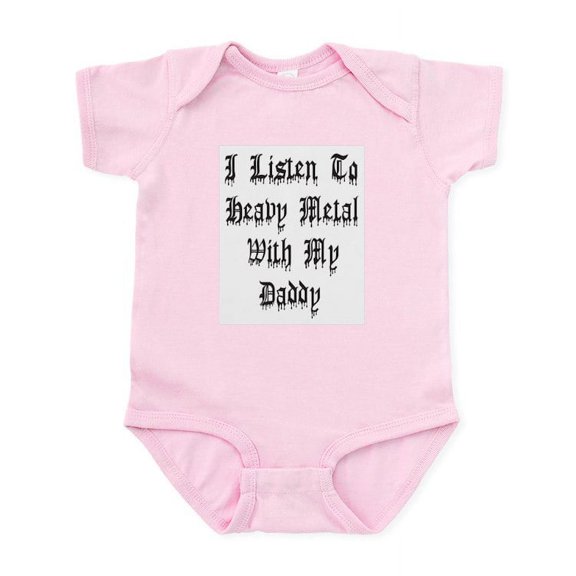 CafePress - I Listen To Heavy Metal With My Daddy Infant Bodys - Baby Light Bodysuit, Size Newborn - 24 Months
