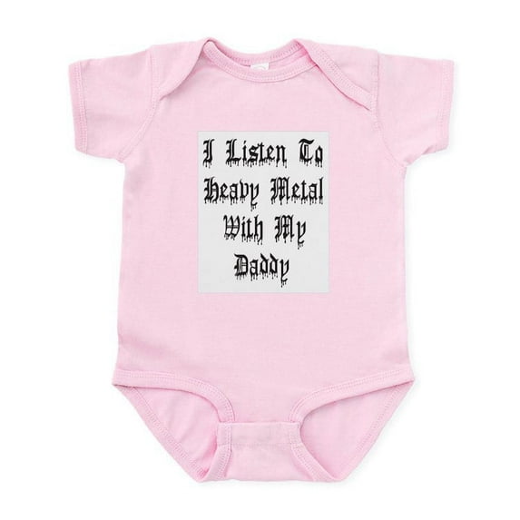 CafePress - I Listen To Heavy Metal With My Daddy Infant Bodys - Baby Light Bodysuit, Size Newborn - 24 Months