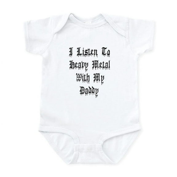 CafePress - I Listen To Heavy Metal With My Daddy Infant Bodys - Baby Light Bodysuit, Size Newborn - 24 Months