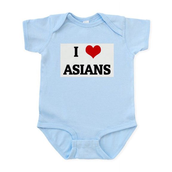 CafePress - I Love ASIANS Infant Bodysuit - Baby Light Bodysuit, Size Newborn - 24 Months