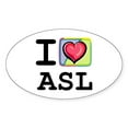 thumbnail image 1 of CafePress - I Love ASL 1 Oval Sticker - Sticker (Oval), 1 of 1