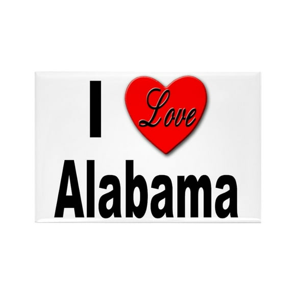 CafePress - I Love Alabama - Rectangle Magnet, 2"x3" Refrigerator Magnet