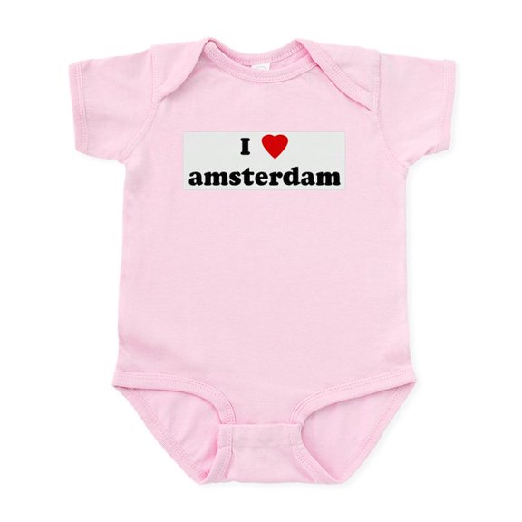 CafePress - I Love Amsterdam Infant Bodysuit - Baby Light Bodysuit, Size Newborn - 24 Months