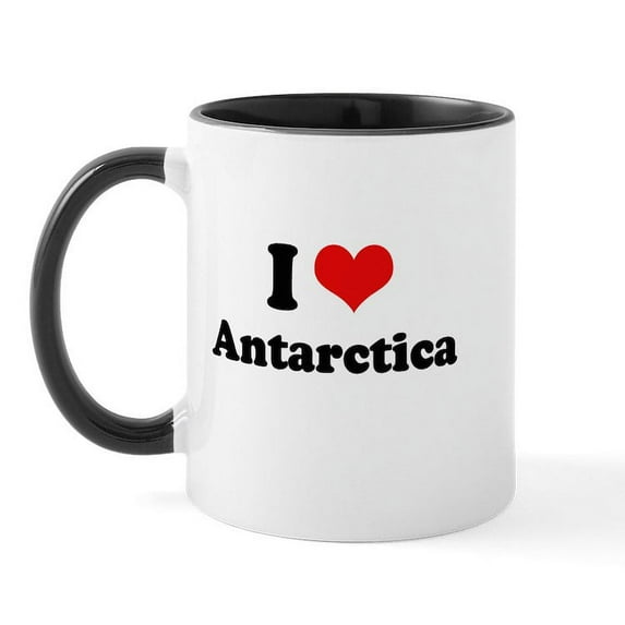 CafePress - I Love Antarctica Mug - 11 oz Ceramic Mug - Novelty Coffee Tea Cup