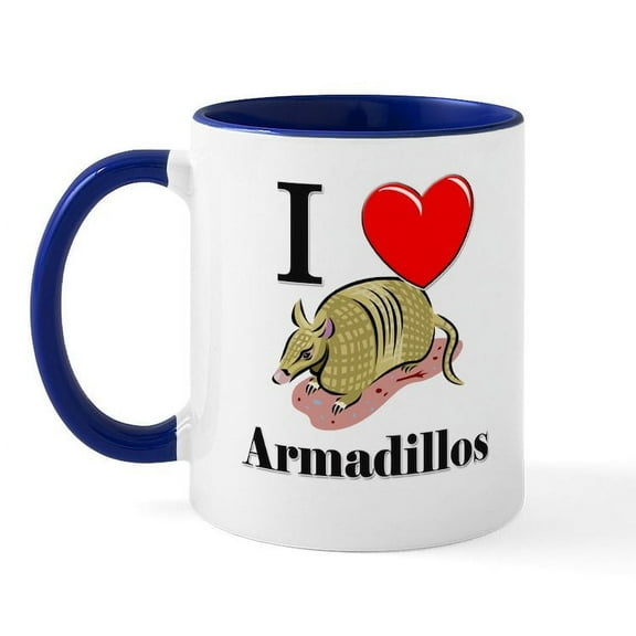 CafePress - I Love Armadillos Mug - 11 oz Ceramic Mug - Novelty Coffee Tea Cup