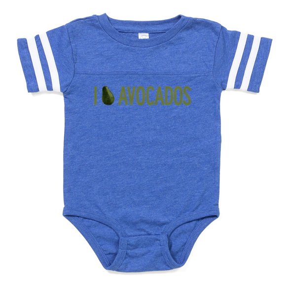 CafePress - I Love Avocados - Cute Infant Baby Football Bodysuit