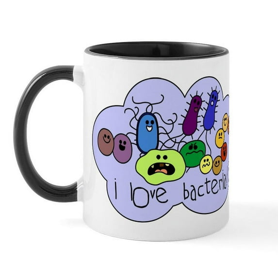 CafePress - I Love Bacteria Mug - 11 oz Ceramic Mug - Novelty Coffee Tea Cup