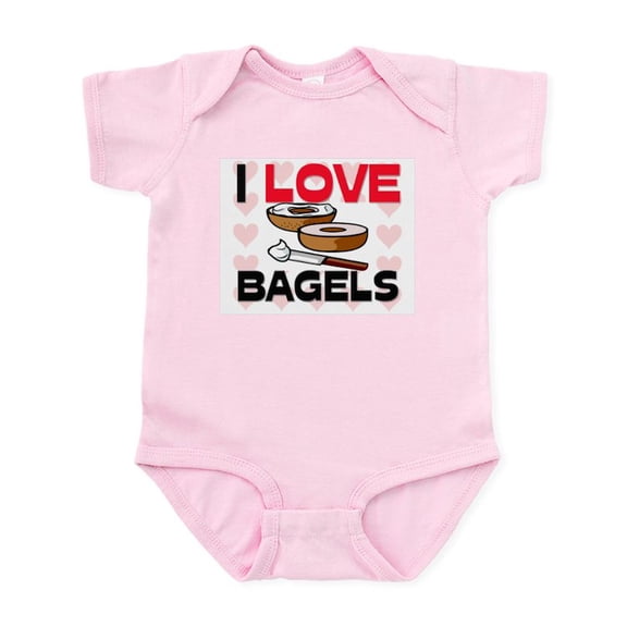 CafePress - I Love Bagels Infant Bodysuit - Baby Light Bodysuit, Size Newborn - 24 Months