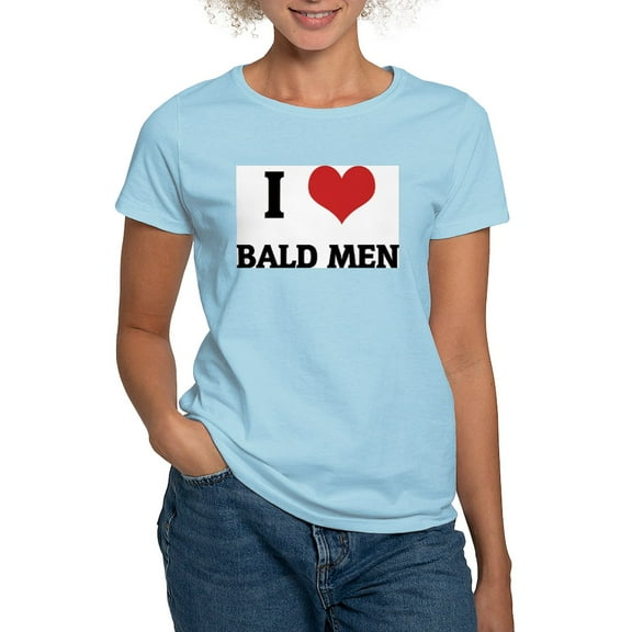 CafePress - I Love Bald Men Women's Pink T Shirt - Women's Classic T-Shirt