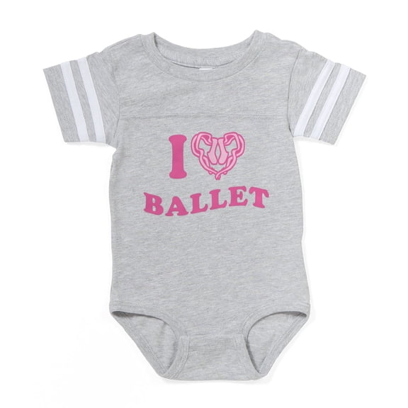 CafePress - I Love Ballet Heart - Cute Infant Baby Football Bodysuit