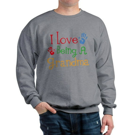 CafePress - I Love Being A Grandma Sweatshirt - Crew Neck Sweatshirt