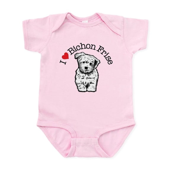 CafePress - I Love Bichon Frise Baby Light Bodysuit - Baby Light Bodysuit, Size Newborn - 24 Months
