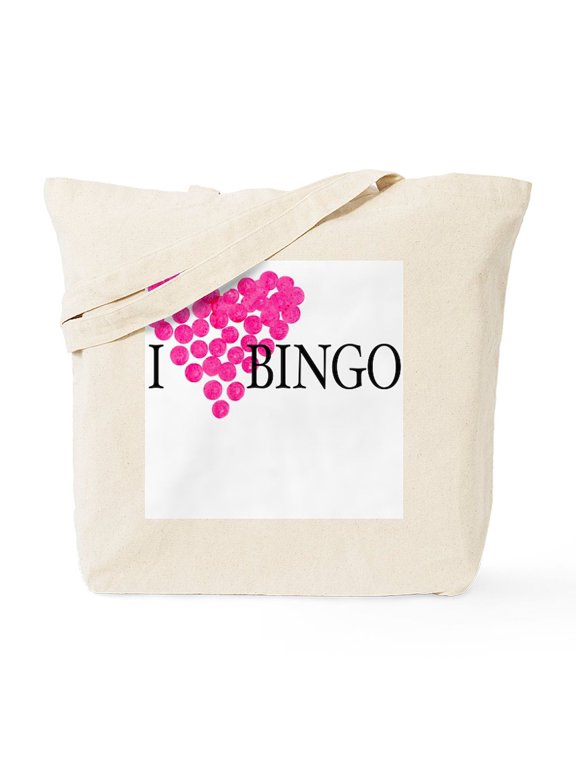 - I Love Bingo Tote Bag - Unisex Canvas Tote Bag, Beige, 1-Piece