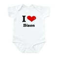 thumbnail image 1 of CafePress - I Love Bison Infant Bodysuit - Baby Light Bodysuit, Size Newborn - 24 Months, 1 of 4