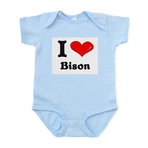 CafePress - I Love Bison Infant Bodysuit - Baby Light Bodysuit, Size Newborn - 24 Months