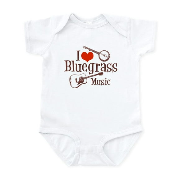 CafePress - I Love Bluegrass Infant Bodysuit - Baby Light Bodysuit, Size Newborn - 24 Months
