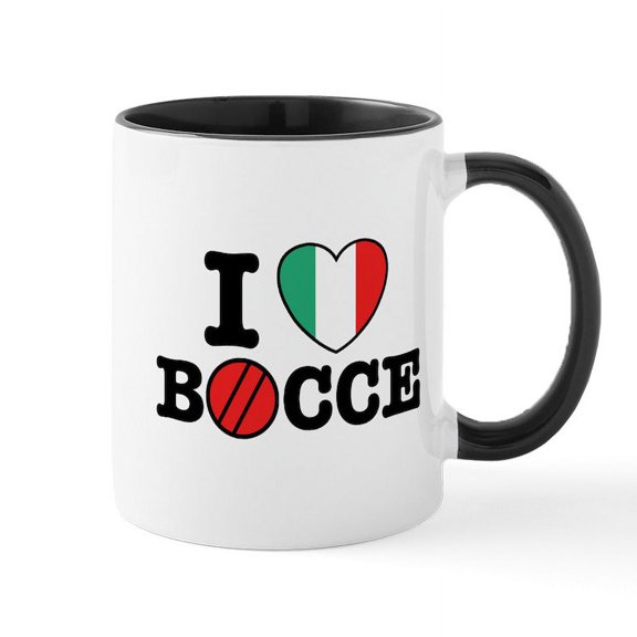 CafePress - I Love Bocce Mug - 11 oz Ceramic Mug - Novelty Coffee Tea Cup
