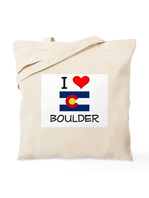 - I Love Boulder Colorado Tote Bag - Unisex Canvas Tote Bag, Beige, 1-Piece