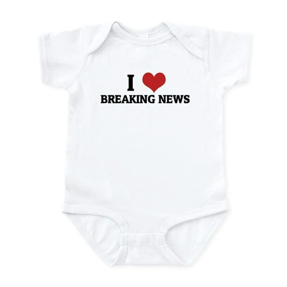 CafePress - I Love Breaking News Infant Creeper - Baby Light Bodysuit, Size Newborn - 24 Months