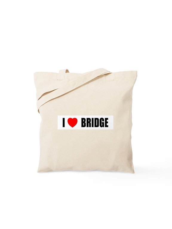 - I Love Bridge Tote Bag - Unisex Canvas Tote Bag, Beige, 1-Piece
