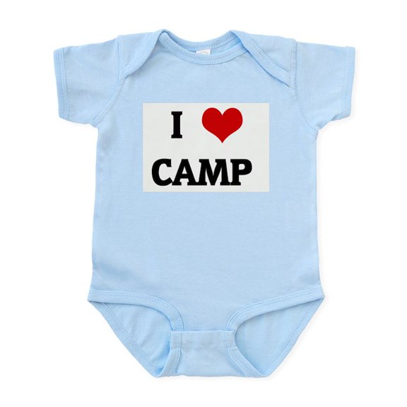 CafePress - I Love CAMP Infant Bodysuit - Baby Light Bodysuit, Size Newborn - 24 Months