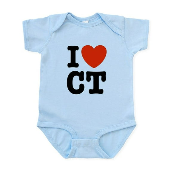 CafePress - I Love CT Infant Bodysuit - Baby Light Bodysuit, Size Newborn - 24 Months