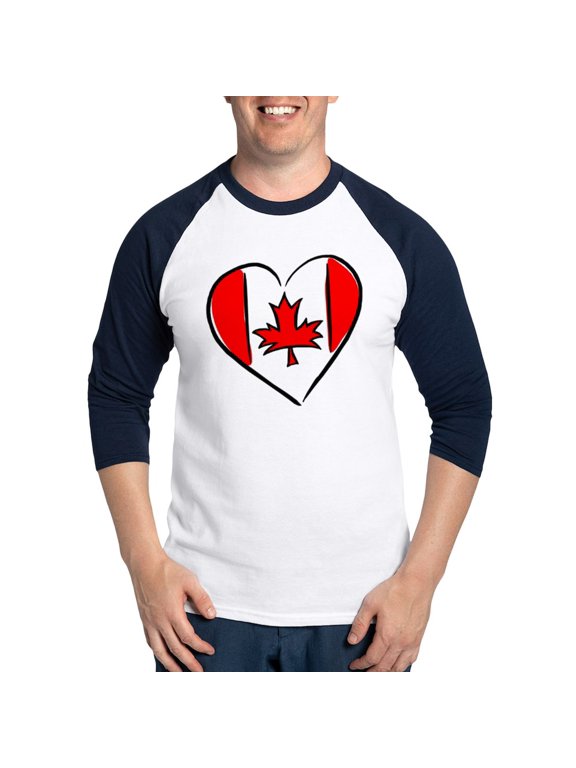 - I Love Canada Baseball Jersey - Cotton Baseball Jersey, 3/4 Raglan Sleeve Shirt