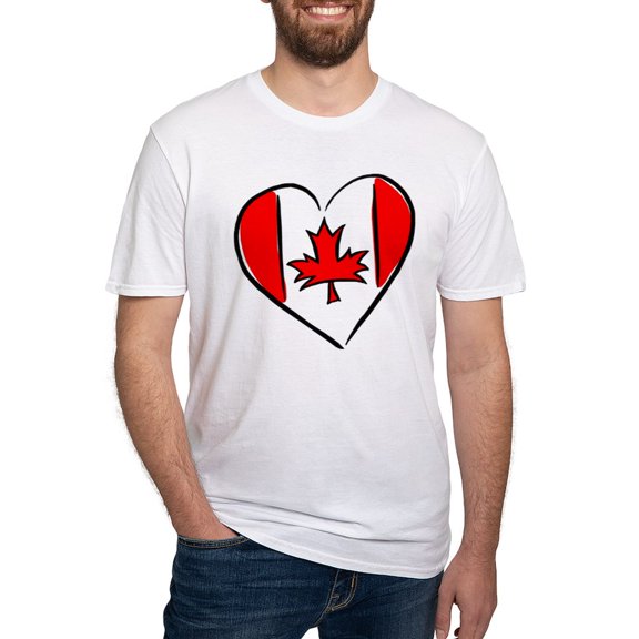 CafePress - I Love Canada Fitted T Shirt - Fitted T-Shirt, Vintage Fit Soft Cotton Tee