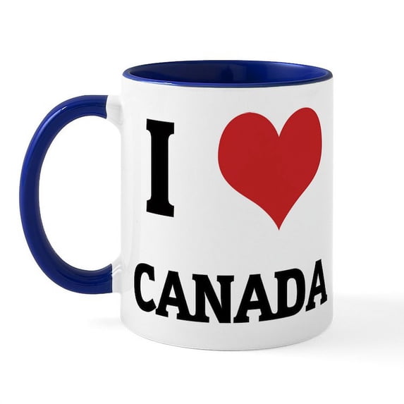 CafePress - I Love Canada Mug - 11 oz Ceramic Mug - Novelty Coffee Tea Cup
