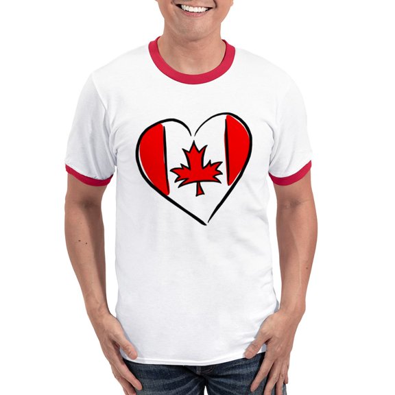 CafePress - I Love Canada Ringer T - 100% Cotton Ringed T-Shirt
