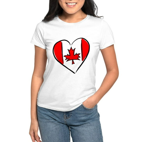 CafePress - I Love Canada Women's T Shirt - Women's Classic T-Shirt