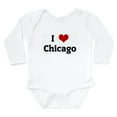thumbnail image 1 of CafePress - I Love Chicago Body Suit - Long Sleeve Cotton Baby Bodysuit, 1 of 4