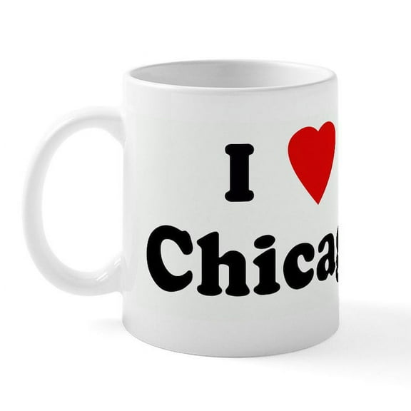 CafePress - I Love Chicago Mug - 11 oz Ceramic Mug - Novelty Coffee Tea Cup