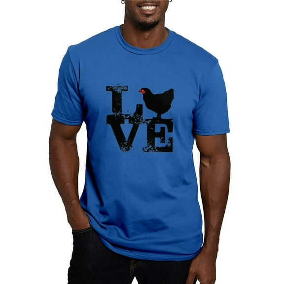 CafePress - I Love Chicken T Shirt, Chicken Lover T Shirt Men - Men's Fitted T-Shirt