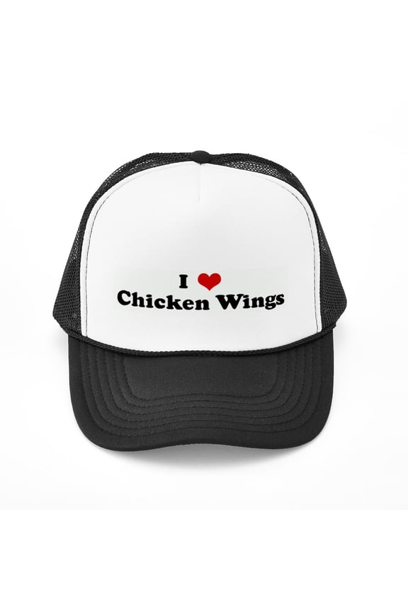 - I Love Chicken Wings - Adjustable Unisex Printed Trucker Hat with Mesh Back