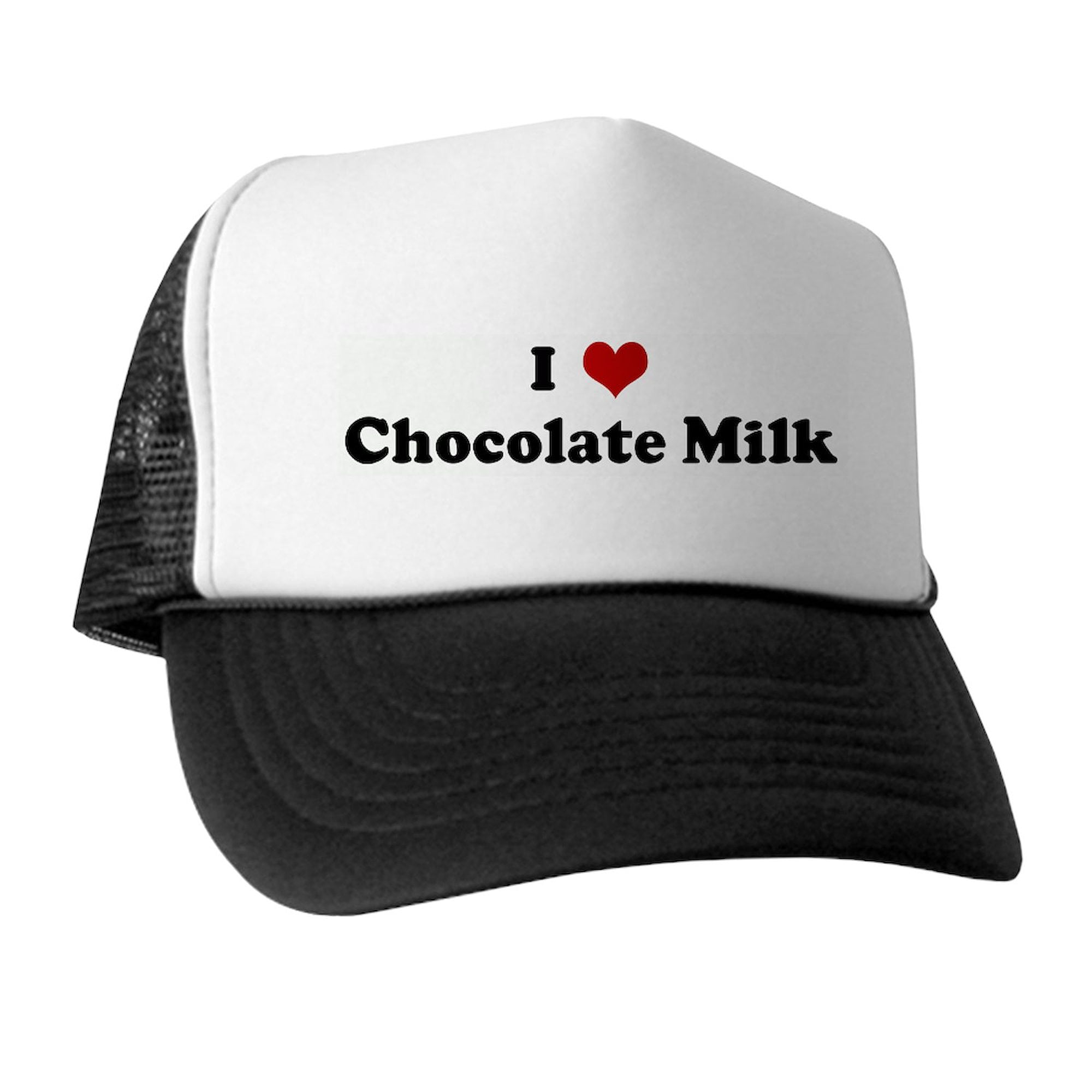 CafePress - I Love Chocolate Milk - Trucker Hat - Polyester Foam Front ...