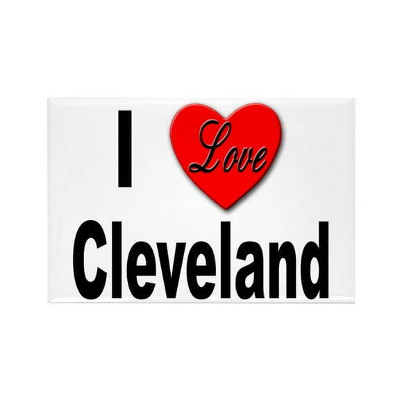CafePress - I Love Cleveland - Rectangle Magnet, 2"x3" Refrigerator Magnet
