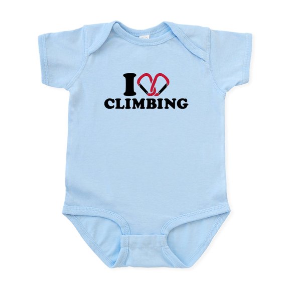 CafePress - I Love Climbing Carabiner Infant Bodysuit - Baby Light Bodysuit, Size Newborn - 24 Months
