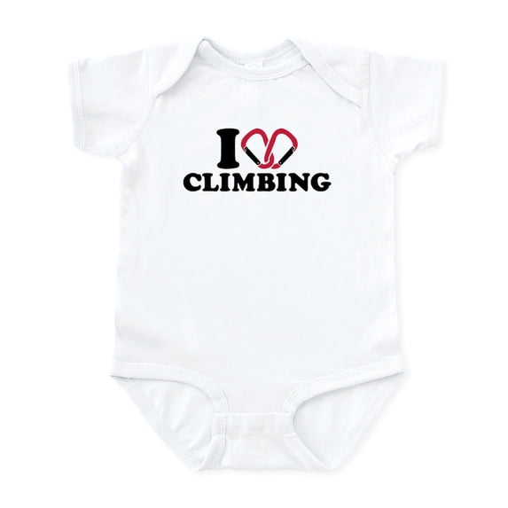 CafePress - I Love Climbing Carabiner Infant Bodysuit - Baby Light Bodysuit, Size Newborn - 24 Months
