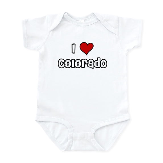 CafePress - I Love Colorado Infant Bodysuit - Baby Light Bodysuit, Size Newborn - 24 Months